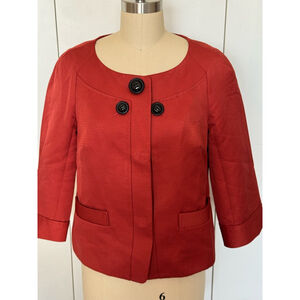 Women's Classiques Entier rust Red button snap front 3/4 sleeve Jacket Size S
